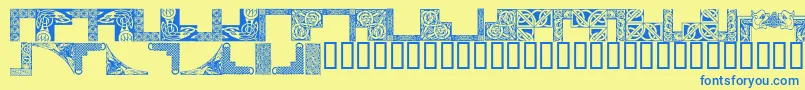 fuente CelticFrames – Fuentes Azules Sobre Fondo Amarillo