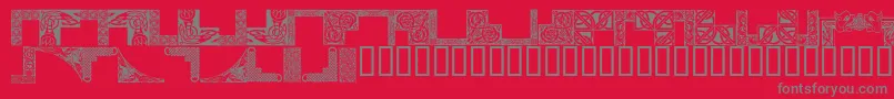 CelticFrames-Schriftart – Graue Schriften auf rotem Hintergrund
