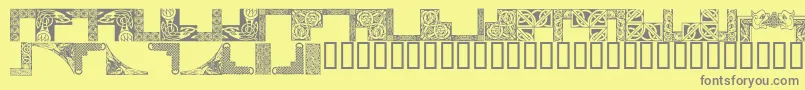 CelticFrames Font – Gray Fonts on Yellow Background