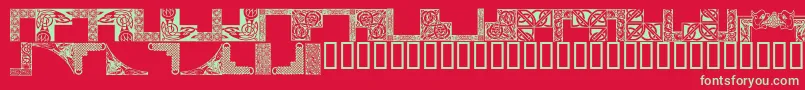 Шрифт CelticFrames – зелёные шрифты на красном фоне