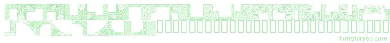 Czcionka CelticFrames – zielone czcionki na białym tle