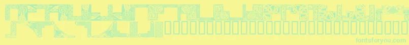 CelticFrames Font – Green Fonts on Yellow Background