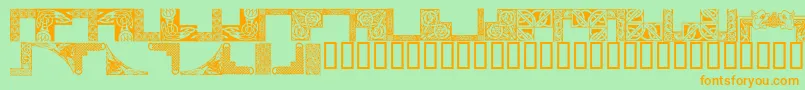 CelticFrames Font – Orange Fonts on Green Background