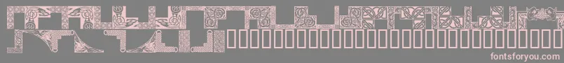 CelticFrames-Schriftart – Rosa Schriften auf grauem Hintergrund