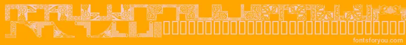 CelticFrames-Schriftart – Rosa Schriften auf orangefarbenem Hintergrund