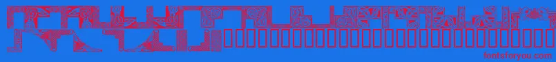 フォントCelticFrames – 赤い文字の青い背景