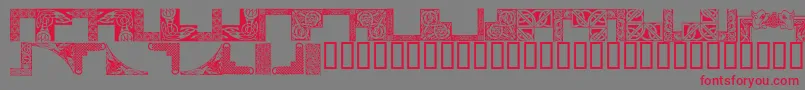 フォントCelticFrames – 赤い文字の灰色の背景