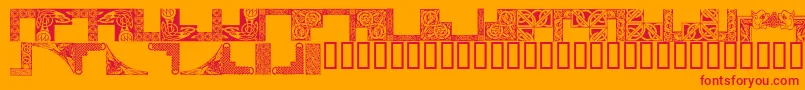 CelticFrames Font – Red Fonts on Orange Background