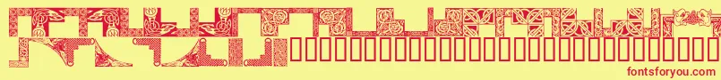 CelticFrames Font – Red Fonts on Yellow Background