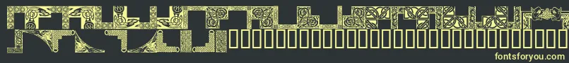 CelticFrames Font – Yellow Fonts on Black Background