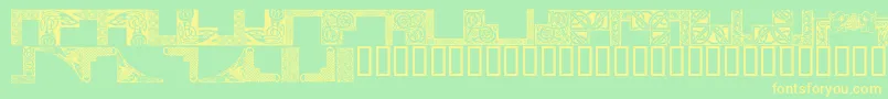 Fonte CelticFrames – fontes amarelas em um fundo verde