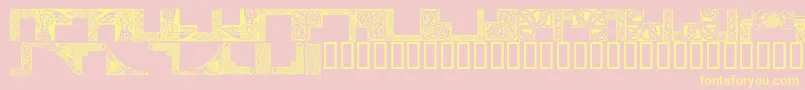 CelticFrames Font – Yellow Fonts on Pink Background