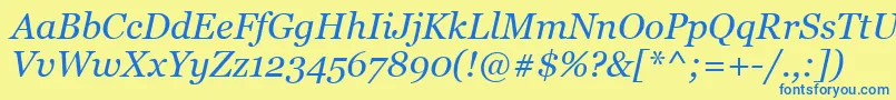 GeorgiaРљСѓСЂСЃРёРІ Font – Blue Fonts on Yellow Background