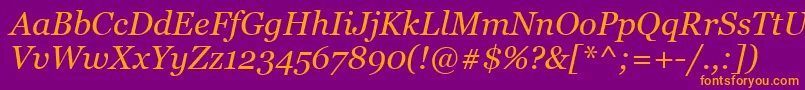 GeorgiaРљСѓСЂСЃРёРІ Font – Orange Fonts on Purple Background