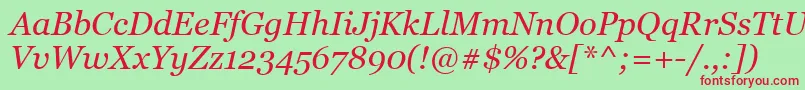 GeorgiaРљСѓСЂСЃРёРІ Font – Red Fonts on Green Background