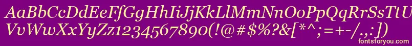 GeorgiaРљСѓСЂСЃРёРІ Font – Yellow Fonts on Purple Background