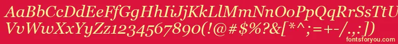 GeorgiaРљСѓСЂСЃРёРІ Font – Yellow Fonts on Red Background