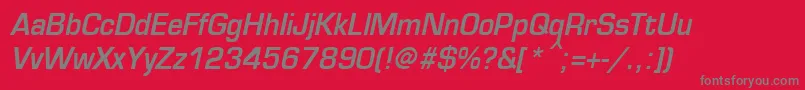 EurosecondBoldItalic Font – Gray Fonts on Red Background