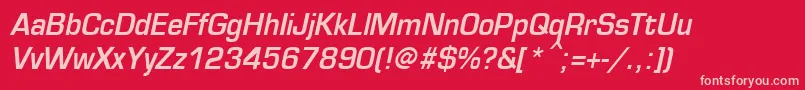 EurosecondBoldItalic Font – Pink Fonts on Red Background