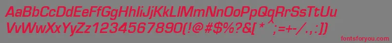 EurosecondBoldItalic Font – Red Fonts on Gray Background