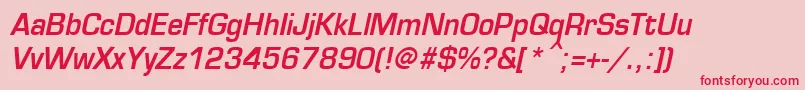 EurosecondBoldItalic Font – Red Fonts on Pink Background