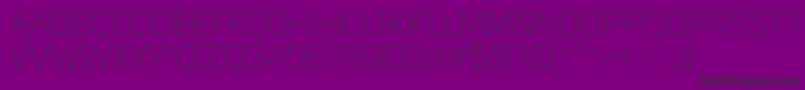 Czcionka UniSansThin – czarne czcionki na fioletowym tle