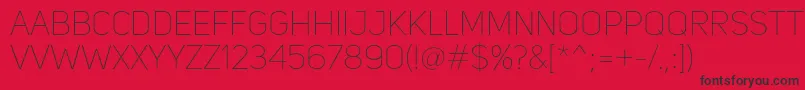 UniSansThin Font – Black Fonts on Red Background