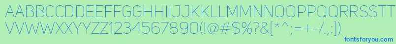 UniSansThin Font – Blue Fonts on Green Background
