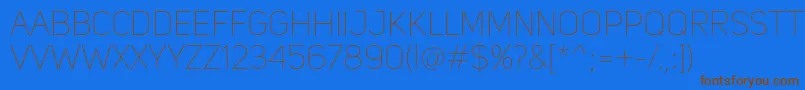UniSansThin Font – Brown Fonts on Blue Background