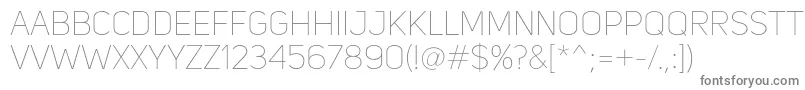 UniSansThin-fontti – harmaat kirjasimet valkoisella taustalla