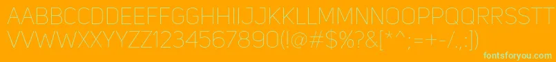 UniSansThin Font – Green Fonts on Orange Background