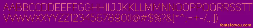 UniSansThin Font – Orange Fonts on Purple Background