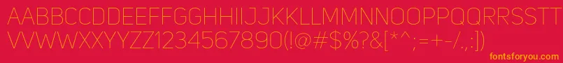 UniSansThin Font – Orange Fonts on Red Background