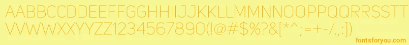 UniSansThin Font – Orange Fonts on Yellow Background