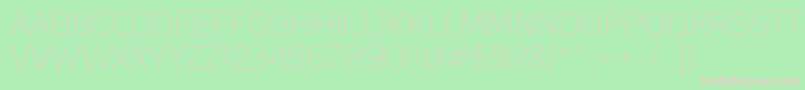 フォントUniSansThin – 緑の背景にピンクのフォント