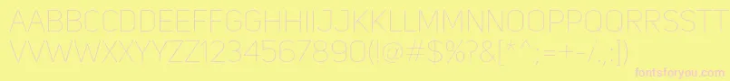 UniSansThin-fontti – vaaleanpunaiset fontit keltaisella taustalla