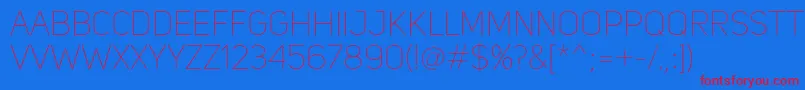 UniSansThin Font – Red Fonts on Blue Background