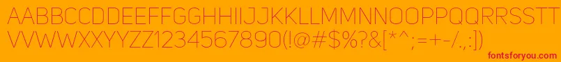 UniSansThin Font – Red Fonts on Orange Background