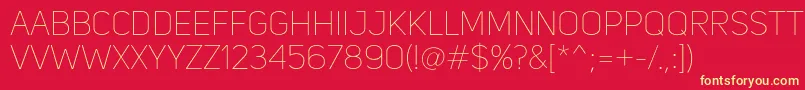 UniSansThin Font – Yellow Fonts on Red Background