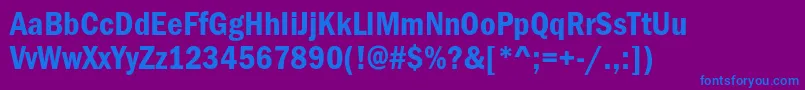 Franklingothicdemicondc Font – Blue Fonts on Purple Background