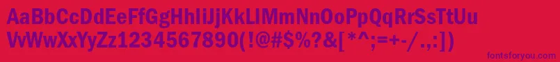 Franklingothicdemicondc Font – Purple Fonts on Red Background