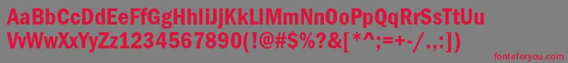 Franklingothicdemicondc Font – Red Fonts on Gray Background