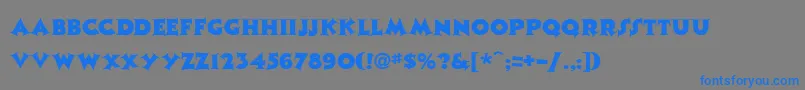 UpbeatRegular-Schriftart – Blaue Schriften auf grauem Hintergrund