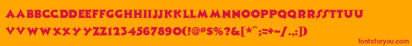 UpbeatRegular Font – Red Fonts on Orange Background