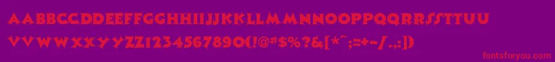Fonte UpbeatRegular – fontes vermelhas em um fundo violeta