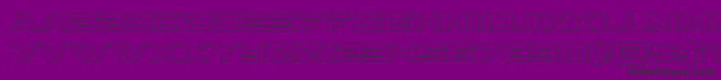 Cyberdyneout-fontti – mustat fontit violetilla taustalla
