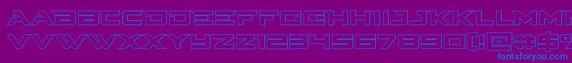 Cyberdyneout Font – Blue Fonts on Purple Background