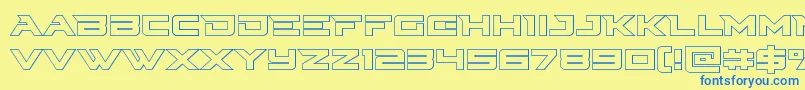 Cyberdyneout Font – Blue Fonts on Yellow Background