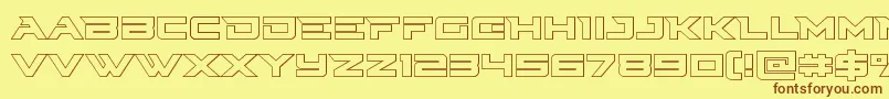 Cyberdyneout Font – Brown Fonts on Yellow Background