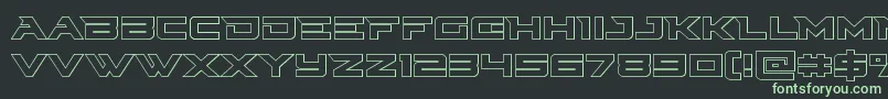 Cyberdyneout Font – Green Fonts on Black Background